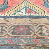 Tapis d'orient fait main de couloir caucasien ancien Kazak  3,09 x 1,52 m