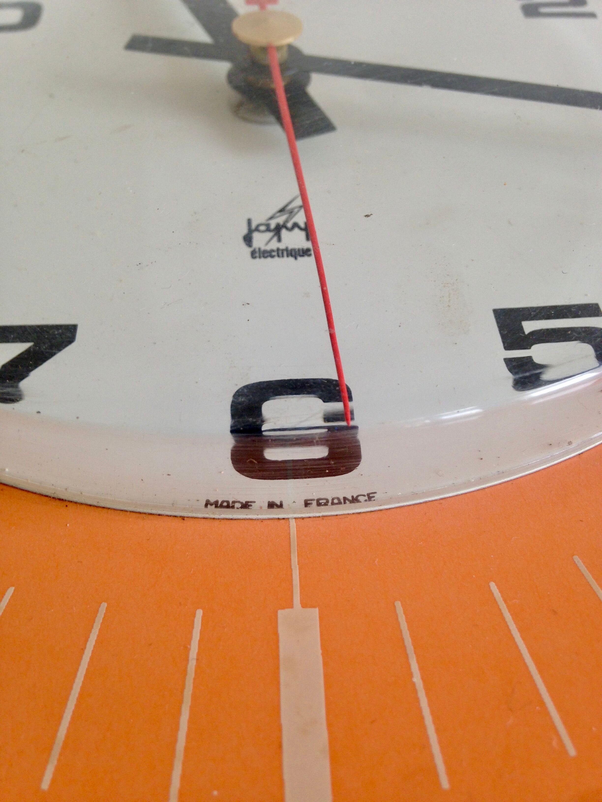Clock japy - orange formica - 1960