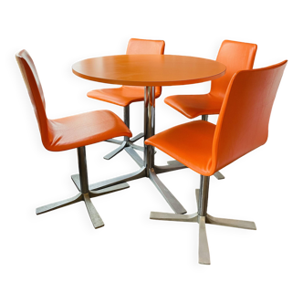 Table + 4 chaises seventies superbe état NF 🇫🇷