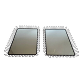 Pair of Lacquered Black Metal Mirrors in the Style of Jean Royère — Circa 198