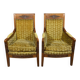 Paire de Fauteuils « Bergère » en Acajou, époque Empire – Début XIXe