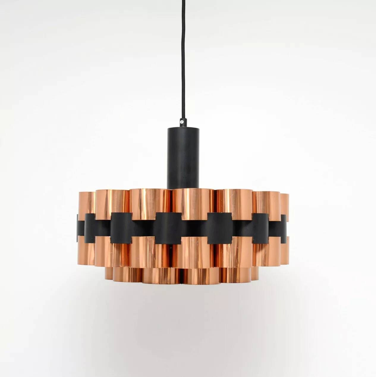 Copper lamp by Wener Schou for Coronell Elektro, 1970s