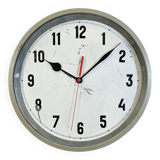 Grey Industrial Factory Wall Clock, 1950s