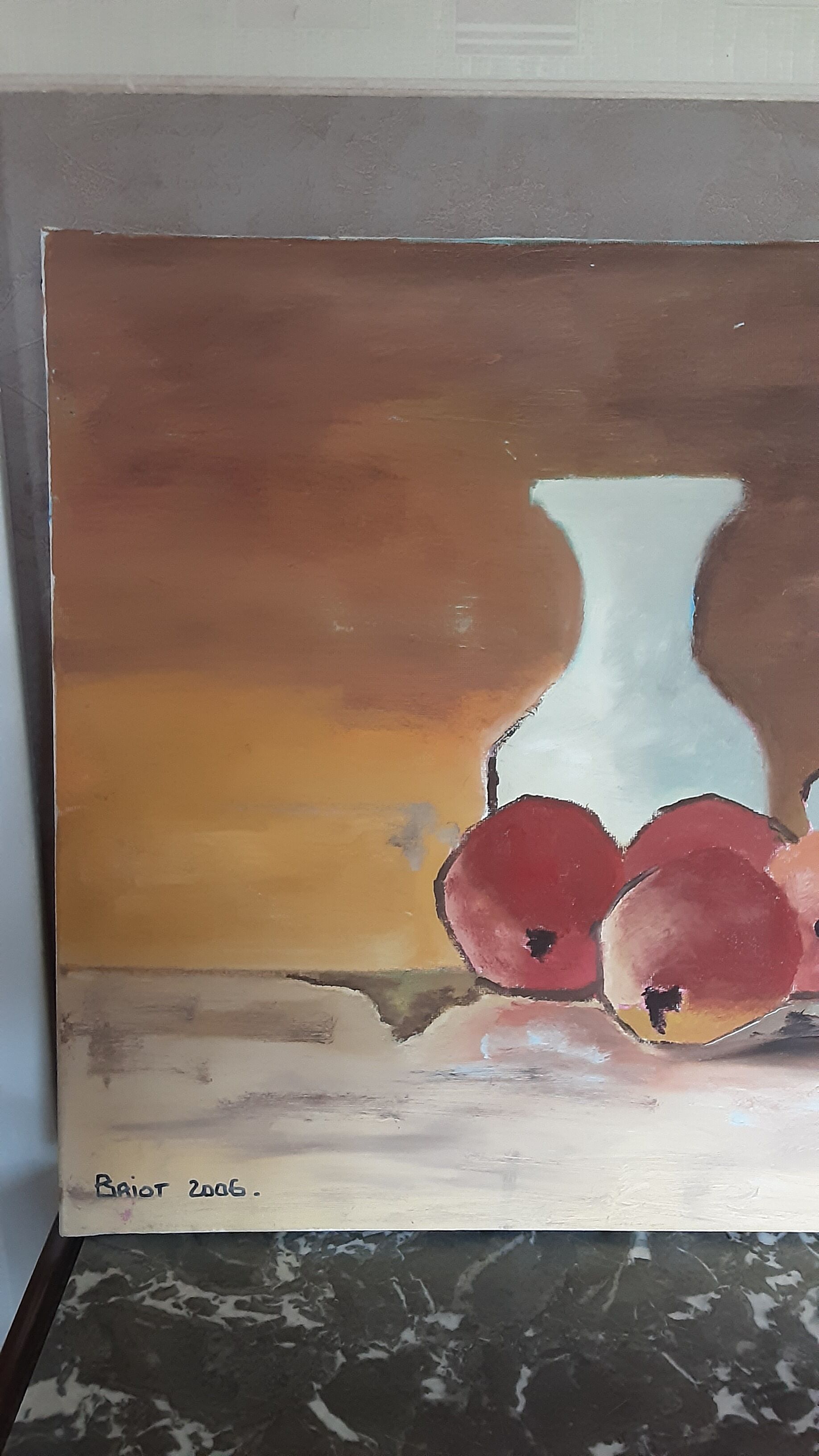 Toile acrylique nature morte - signée