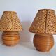 Paire lampes de chevet  cannage