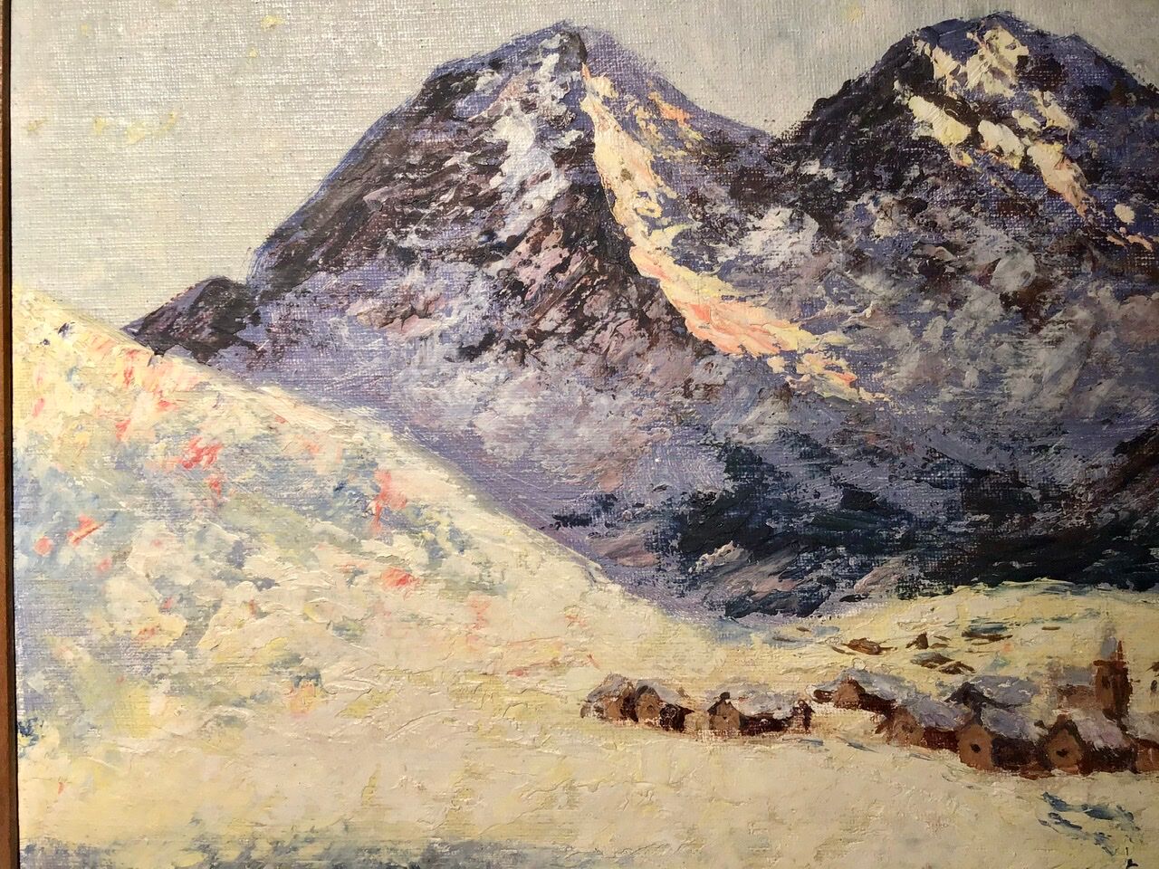 Table, winter landscape under snow 50/60s