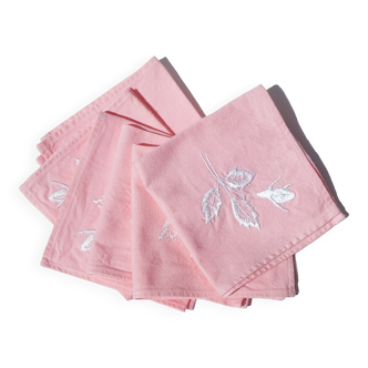 6 Serviettes de table Rose