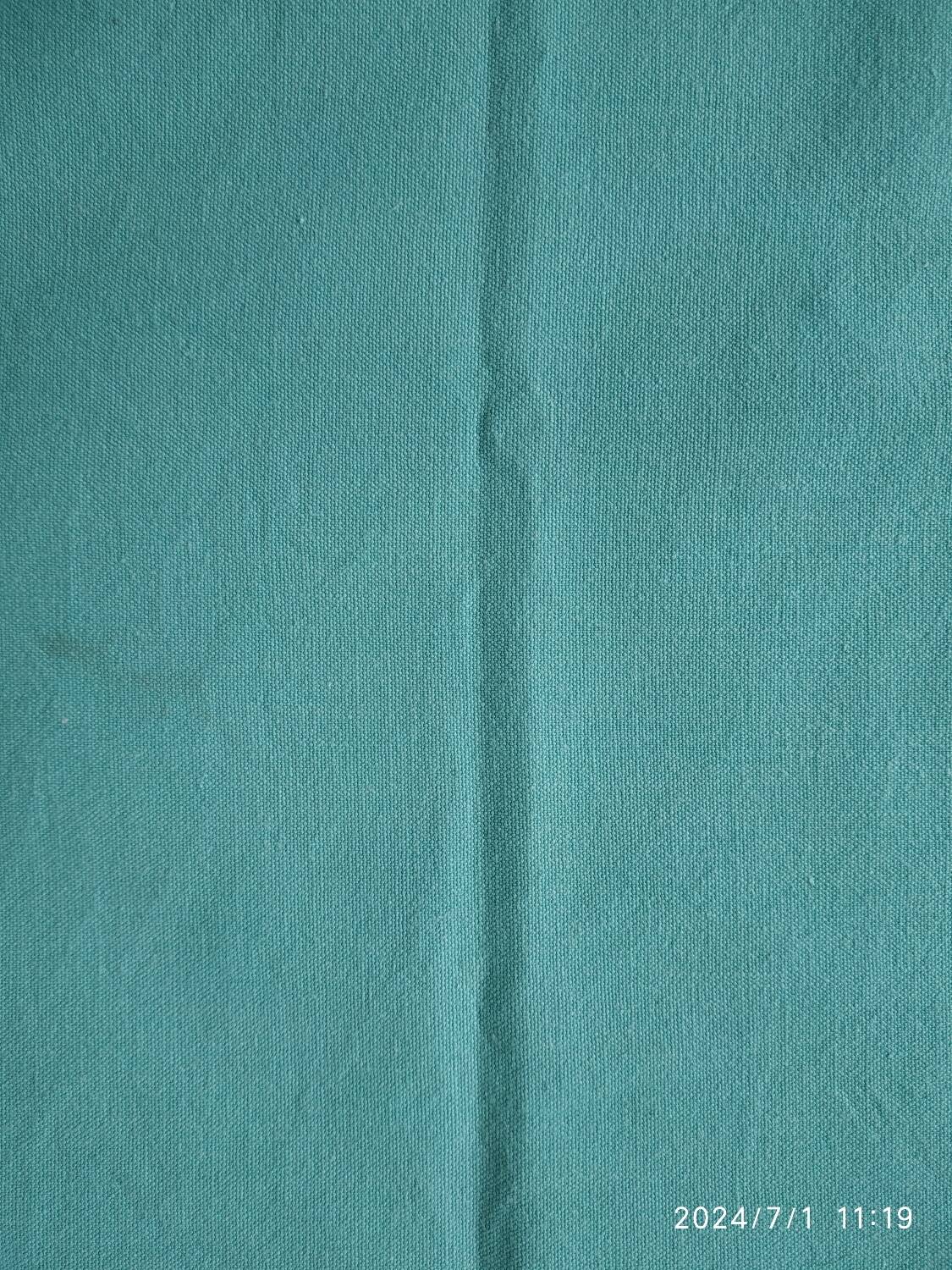 Tablecloth and 12 napkins in water green cotton