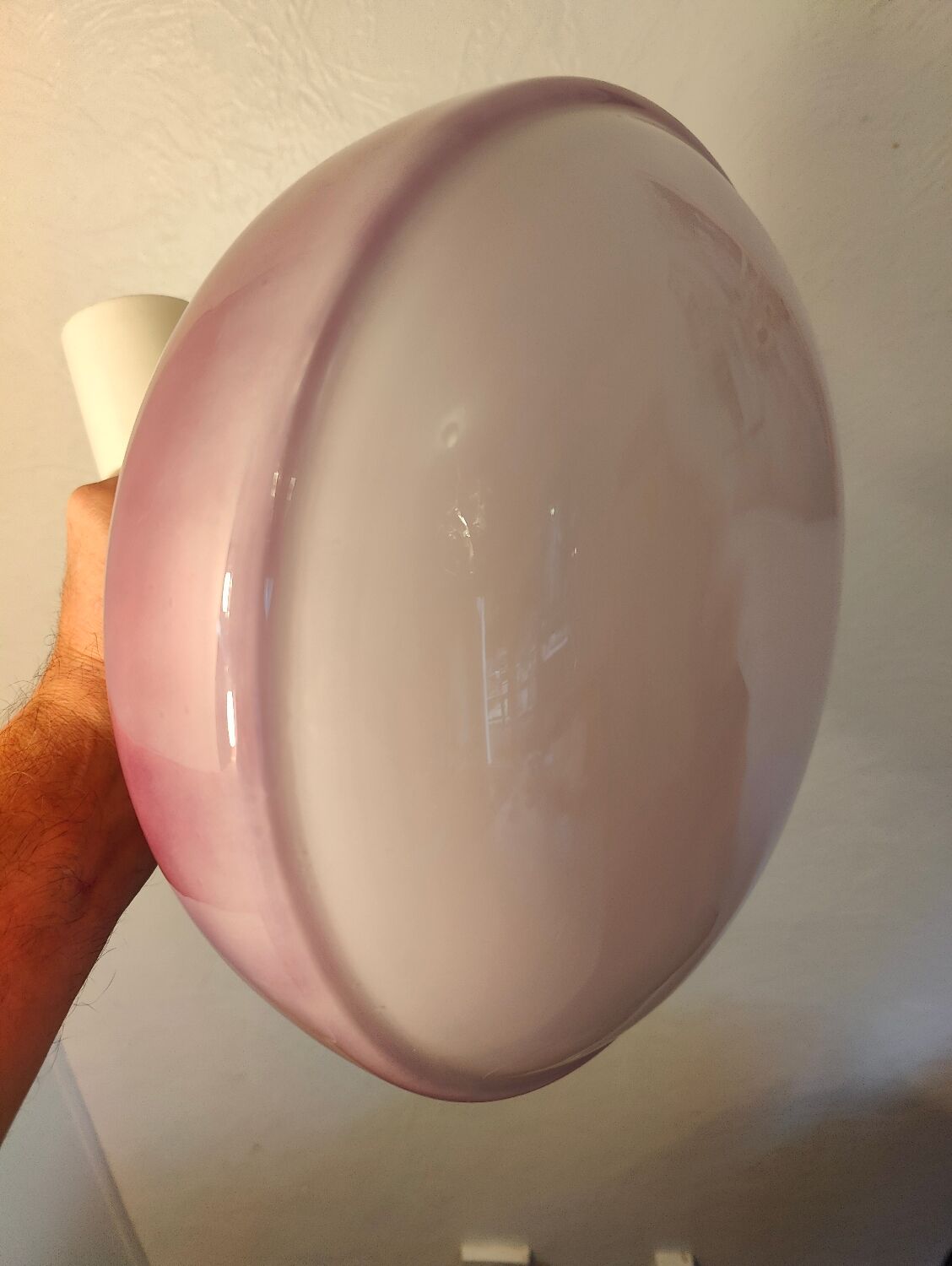 Purple and white opaline pendant light from the 60s/70s.