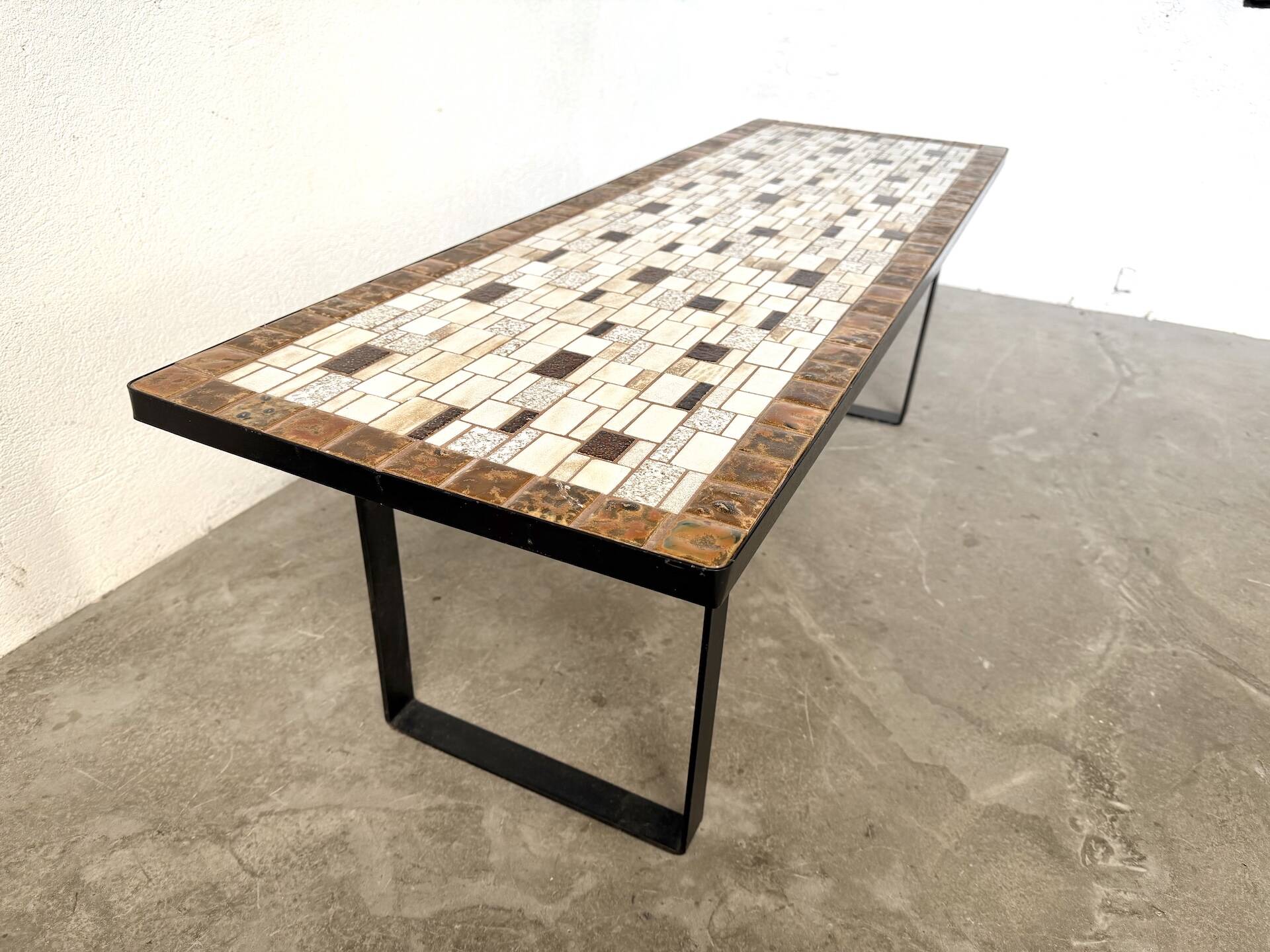 Modernist coffee table in glazed ceramic, circa 1960