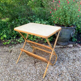 Vintage rattan magazine holder table