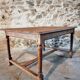 Antique French oak and elm dining table – Early 20th century farmhouse table with turned legs