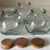 Set of 3 vintage glass candy jars from the 60s and 70s