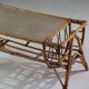 Table basse vintage en rotin, France 1960