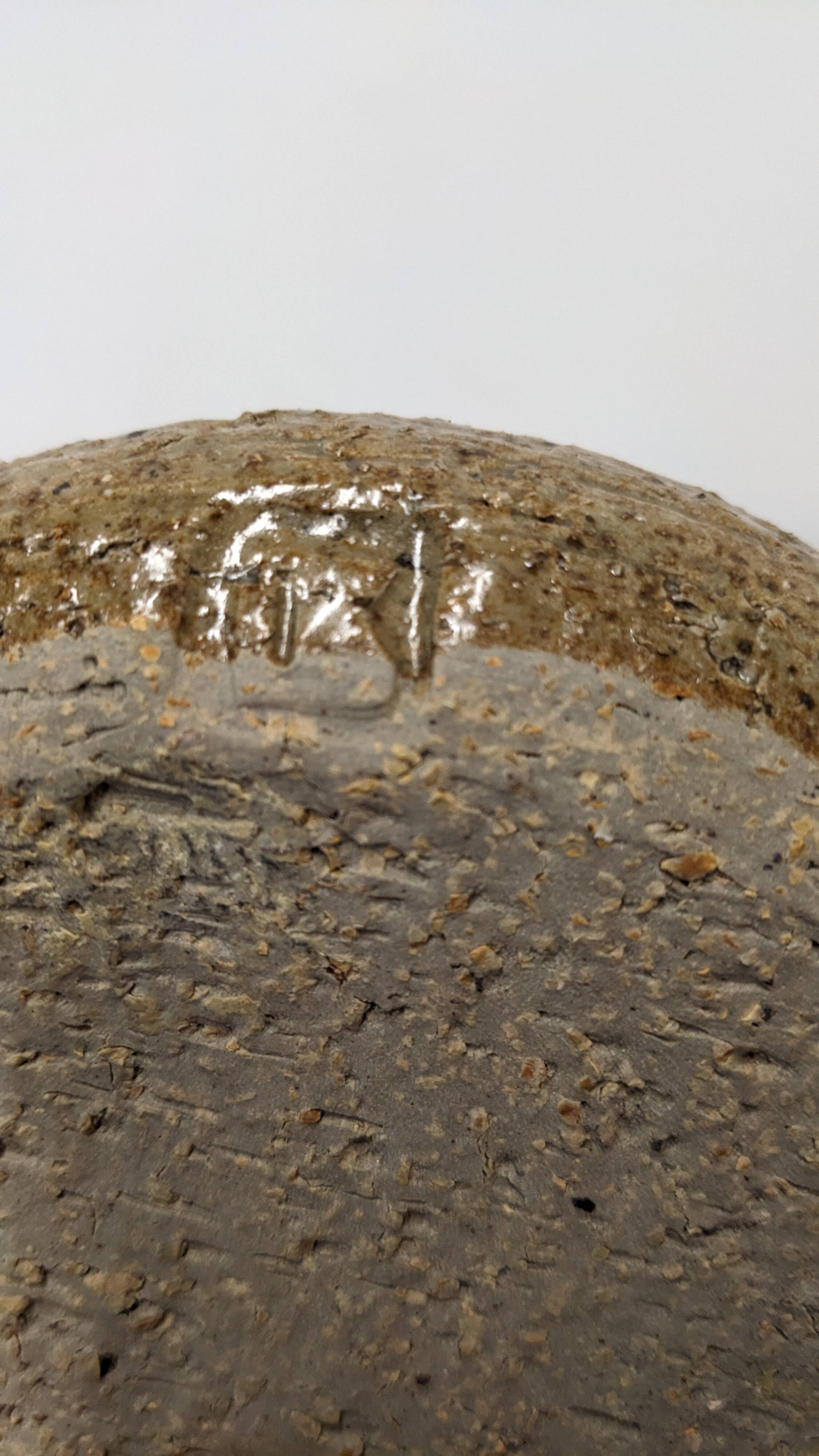 Vintage bedside lamp in glazed sandstone from the 50s/60s