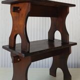 2 Tabourets / bancs de ferme XS en bois massif ancien