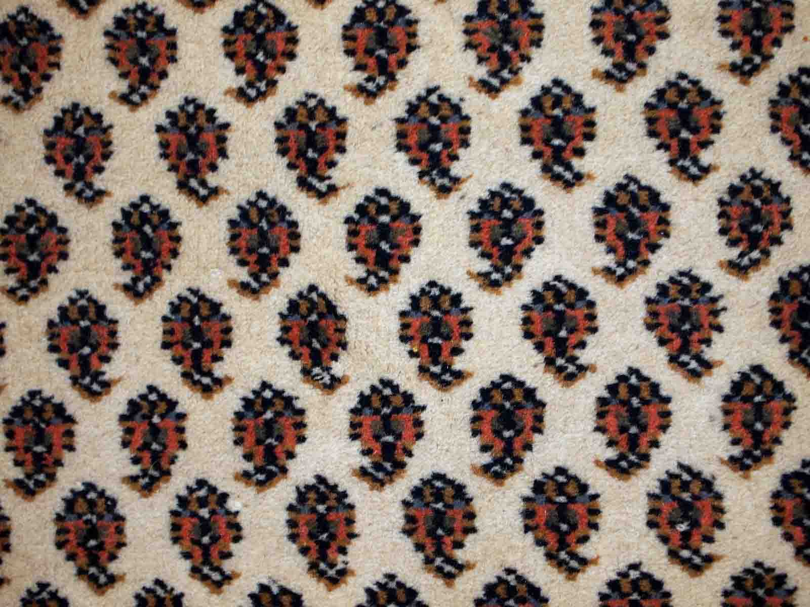 Vintage Indian Carpet Seraband handmade 122cm x 175cm 1980s, 1C519