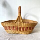 Two-tone woven wicker basket