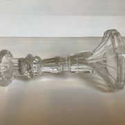 Pair of moulded glass candlesticks