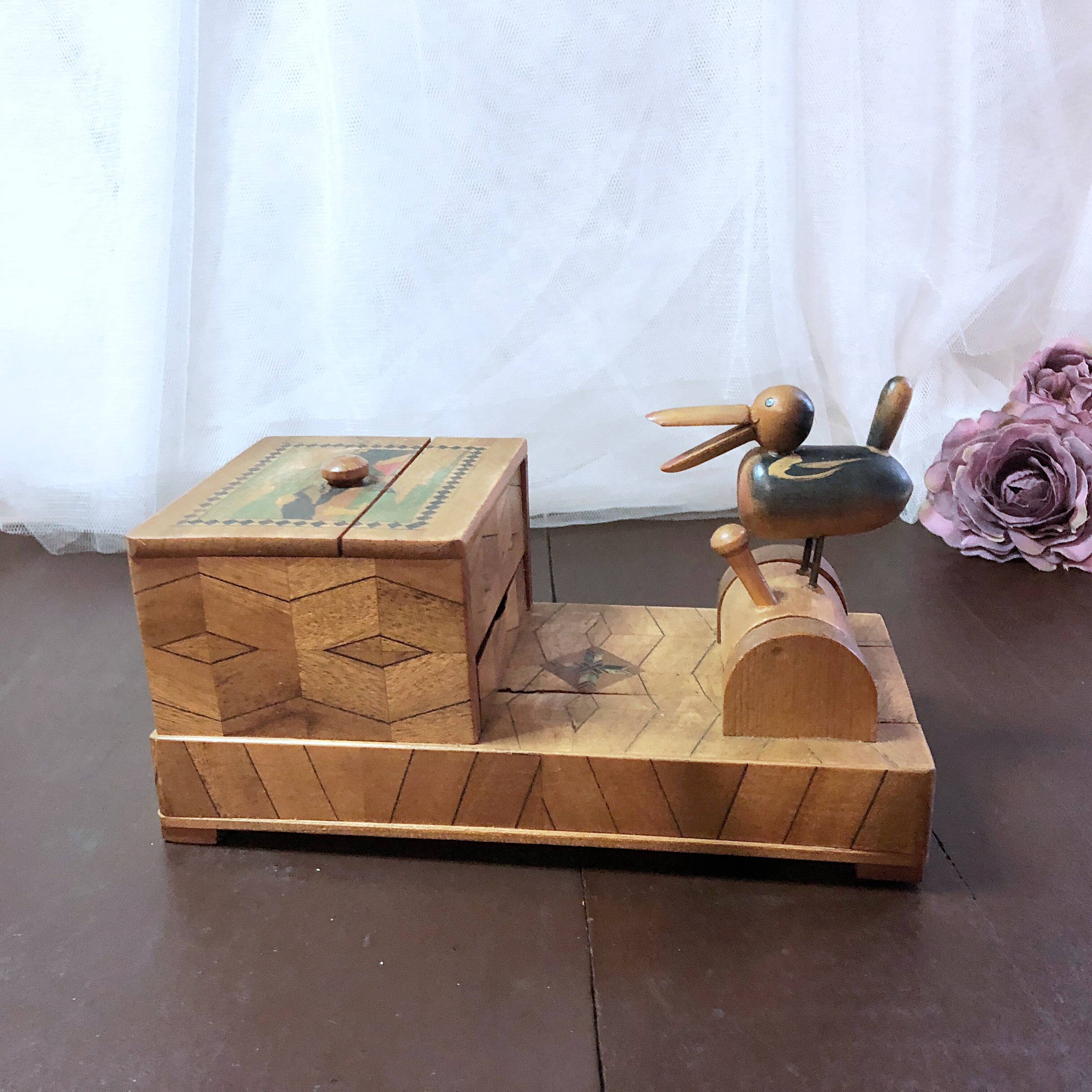 Cigarette dispenser inlaid wood Retro 30/40