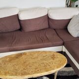 Marble and brass coffee table