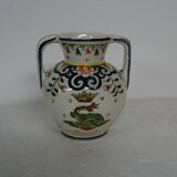 vase has faience handles of decor dragon towers and crown