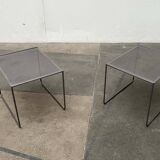 Postmodern perforated metal nesting side tables from Ikea, 1980s, set of 2.