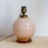 Art Deco pink opaline lamp
