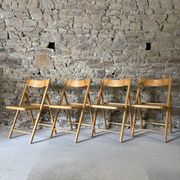 4 folding wooden chairs for Habitat, 1980
