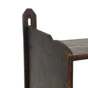 Vintage wooden wall shelve rack in oak brutalist minimalist design