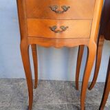 Pair of bedside cherry and bronze