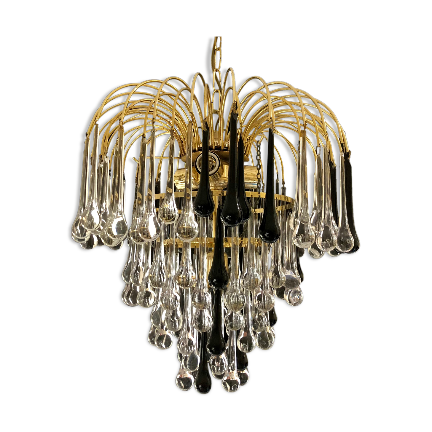 Venini candlestick two-tone glass