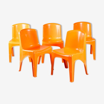 Set 5 chaises Space Age design Gilac 1970