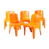 Set 5 chaises Space Age design Gilac 1970