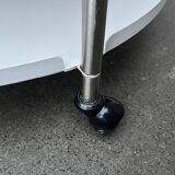 Minimalist Thrill metal coffee table or side table with wheels by Leitmotiv.