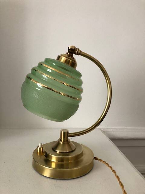 Old art deco brass lamp