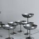 10 coupelles sur pied en inox