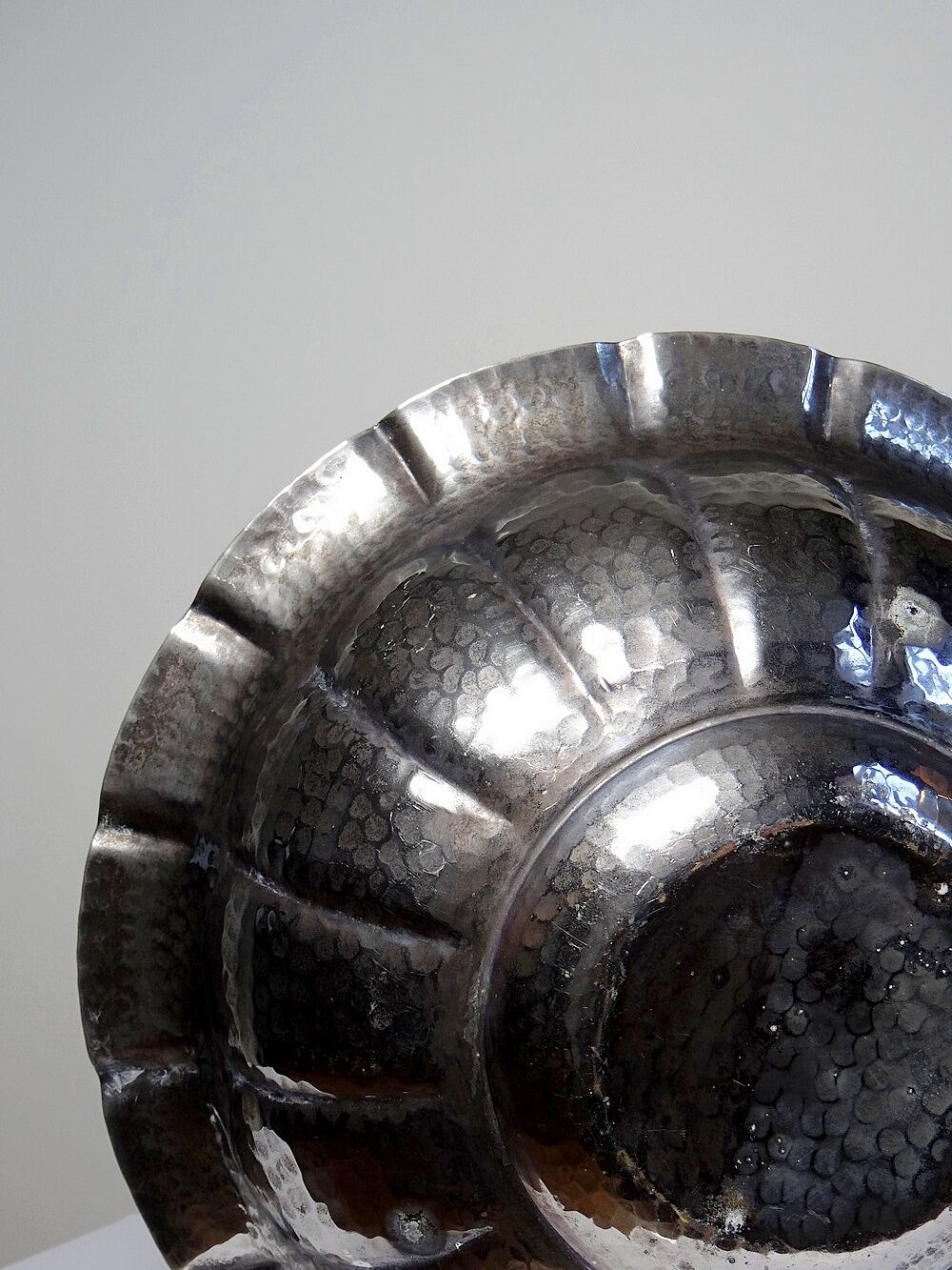 Coupe, Olri Italie vintage Année 50 Silver plated martelée