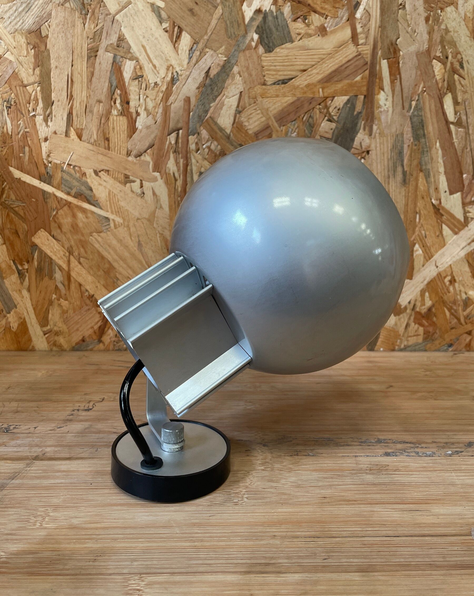 Brushed steel wall lamp from the 1970s - space age style