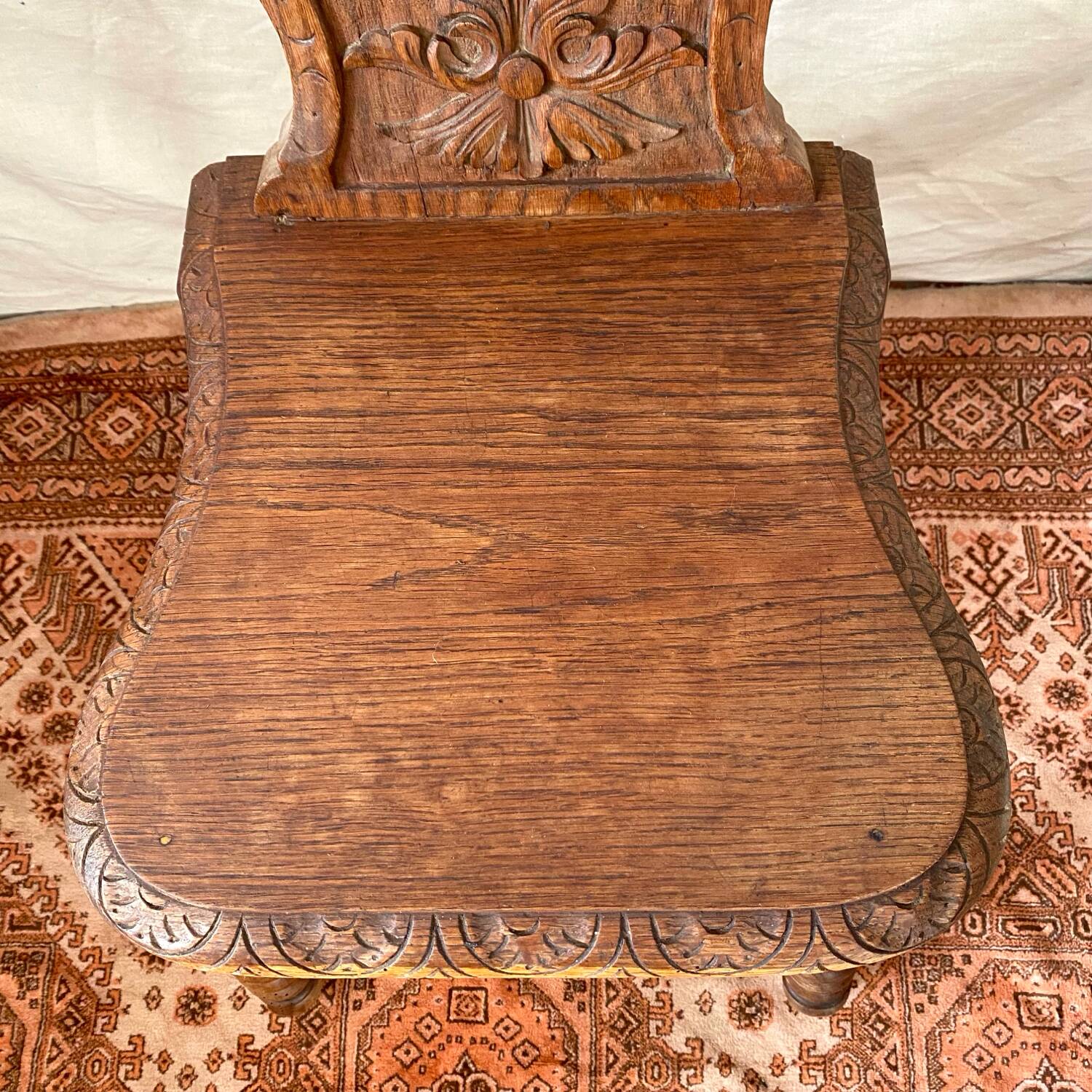 Antique Alsatian chair in carved wood