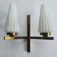 Antique gold two-light wall light