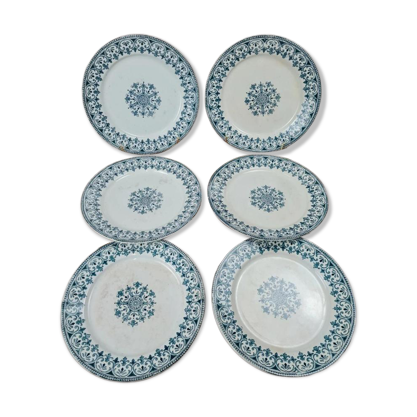Set of 6 flat plates Badonviller – "oriental" model