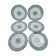 Set of 6 flat plates Badonviller – "oriental" model