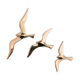 Series of 3 golden brass seagulls to hang