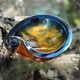 Amber & blue murano glass pocket empty and shell shape - 60s / 70s