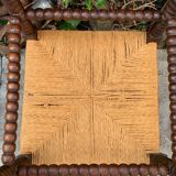 1920s turned wood straw corner chair