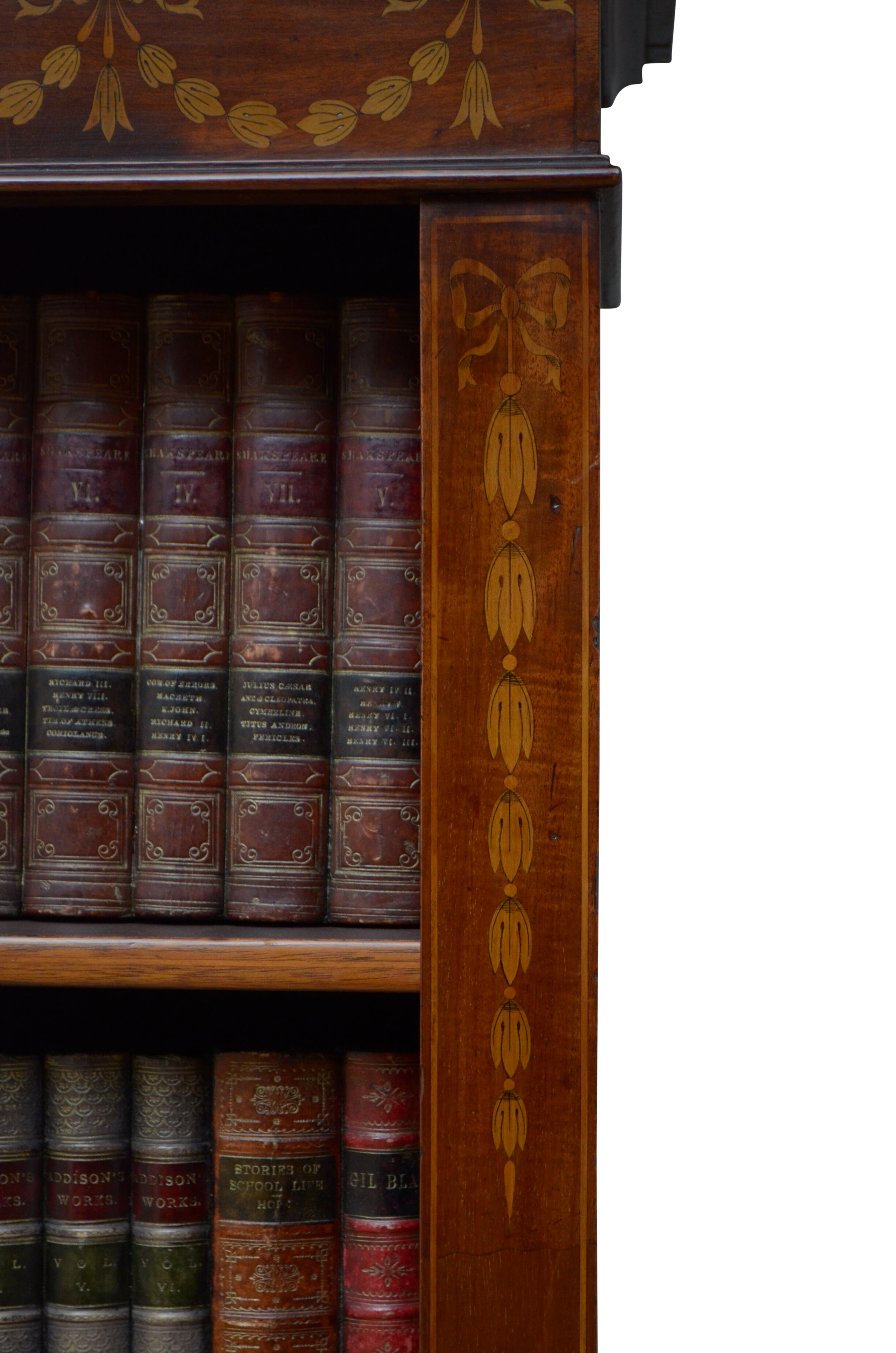 Edwardian Mahogany and Inlaid Open bookcase