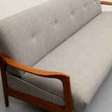 1960s sofa/daybed convertible in cherrywood