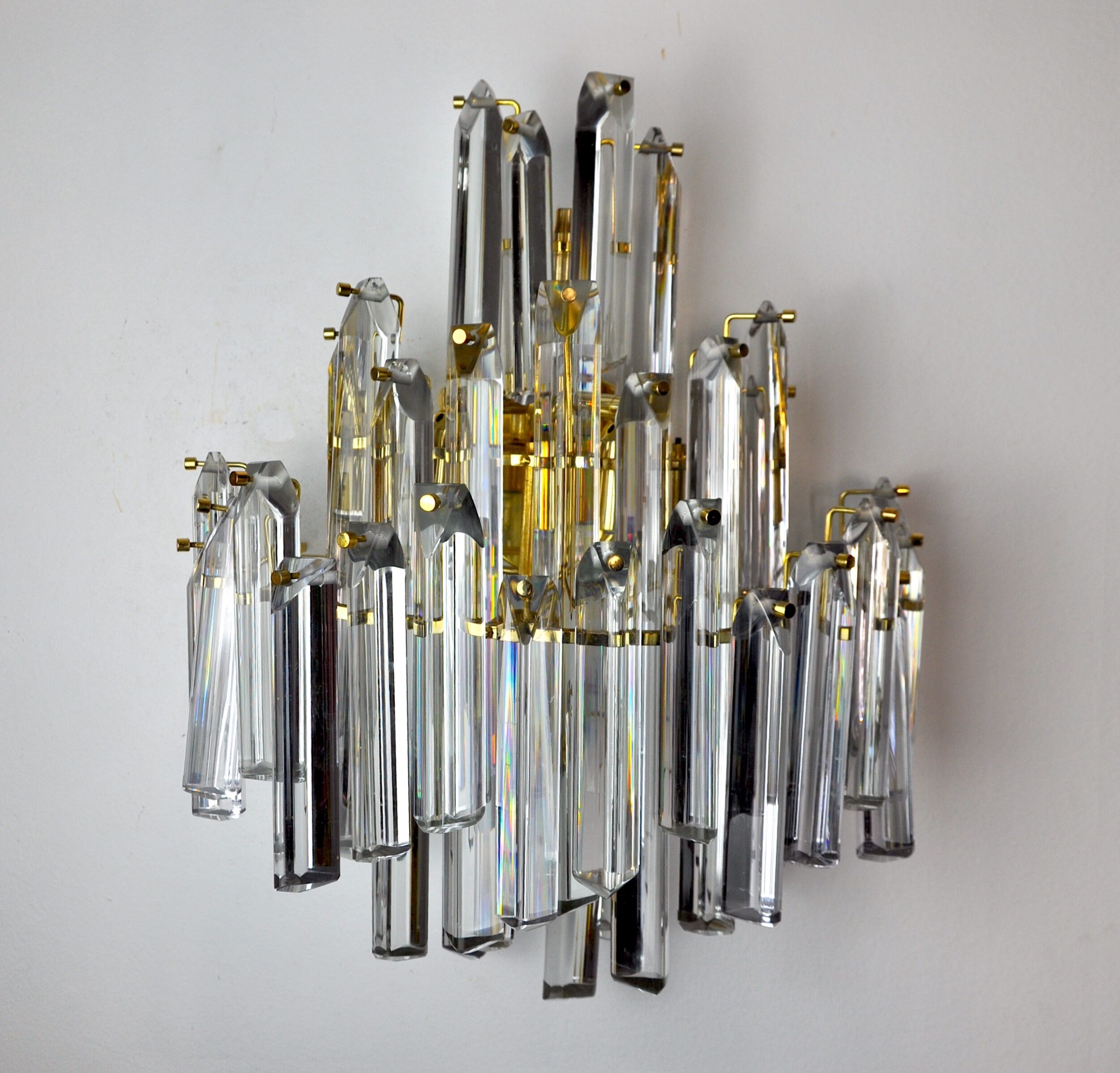 Venini wall light, 3 levels, Murano glass, Italy, 1970.