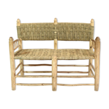 Moroccan bench in wood and rope